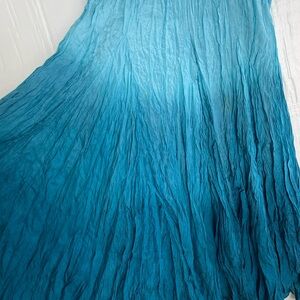 Flowing Teal Maxi Skirt Beaded Embellishment Size Medium & Large